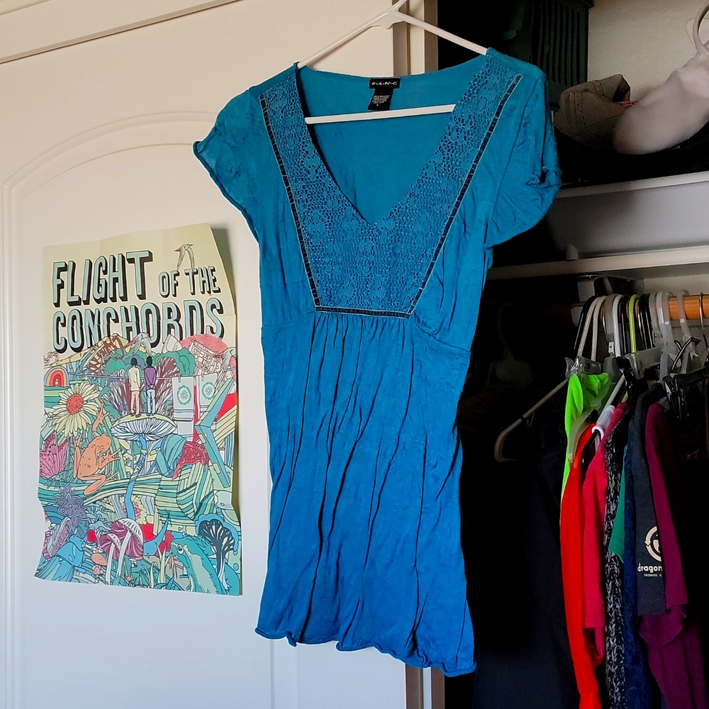 Teal FANG Blouse - Picture 1 of 8